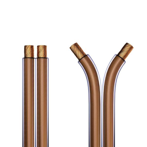 PureLink Lautsprecherkabel OFC 2x2,50mm², (0,20mm), 50,0m, transparent mit roter Kennlinie