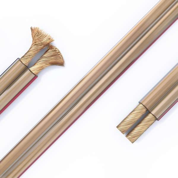 PureLink Lautsprecherkabel OFC 2x2,50mm² (0,20mm), 15,0m, transparent mit roter Kennlinie