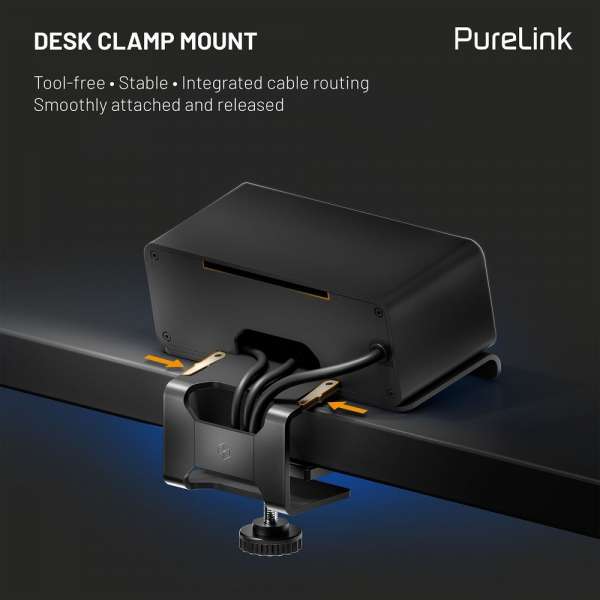 mediahub2 - 10 -Slot, freistehend, On-Table Design - schwarzes Gehäuse und mattschwarze Module. 2 Steckdosen + 6 Leerplätze. Buchse - DE. Stecker - Wieland GST18
