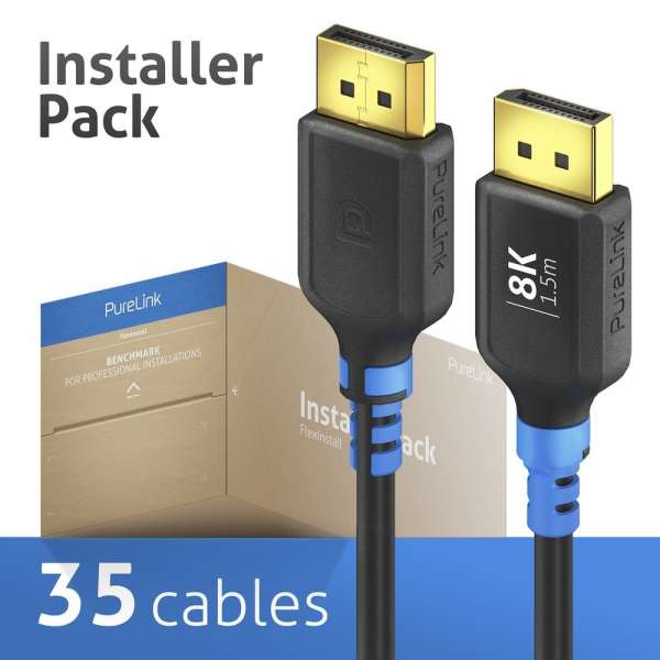 FlexInstall DP Kabel 8K, 1.50m - Installer Pack 35 stk.