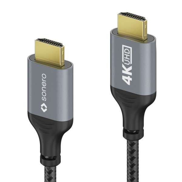 HDMI auf HDMI Kabel - 4K60 - grau/schwarz - 3,00m