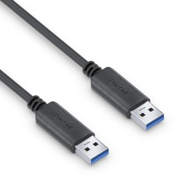 USB-A auf USB-A Kabel - 3.1 Gen 1, 3A/5V/15W, 5G - iSerie - schwarz - 0,50m