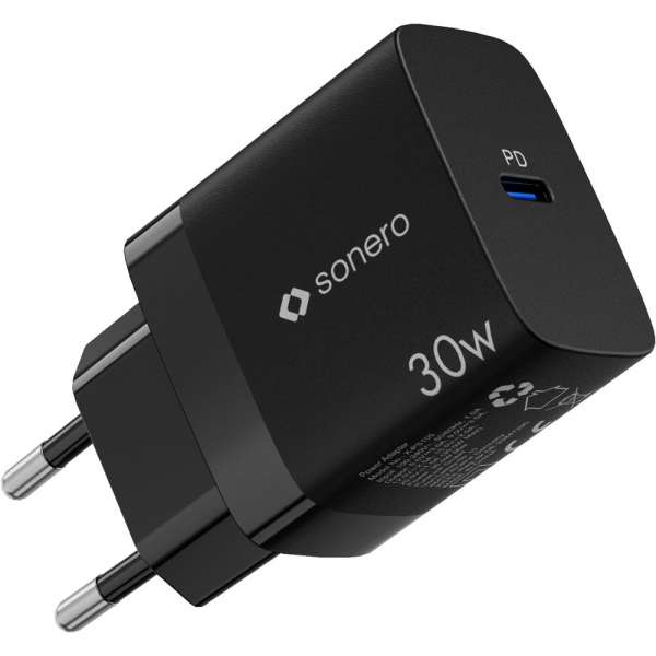 sonero USB-C GaN Ladegerät - 1 Port - 30W PD - schwarz
