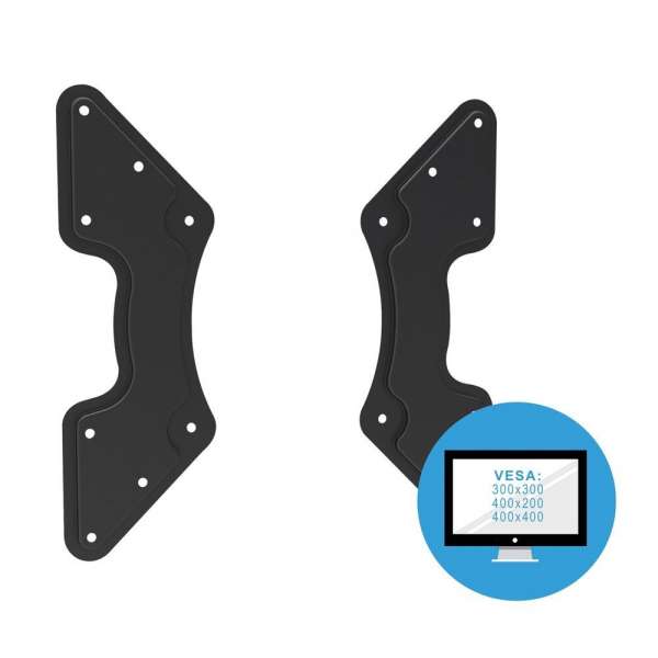 PureMounts® Universeller VESA Vergrößerer 200x200 bis 400x400 2tlg. schwarz