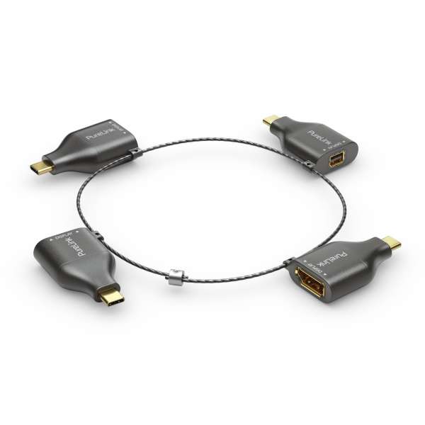 PureLink Adapter Ring Klein - 4x USB-C - USB-C > VGA/HDMI/miniDP/DP, gold plated, schwarz