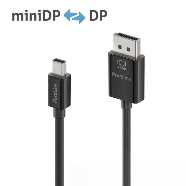 Mini DisplayPort auf DisplayPort Kabel - 4K60 - iSerie - schwarz - 2,00m Mini DisplayPort auf DisplayPort Kabel - 4K60 - iSerie - schwarz - 2,00m