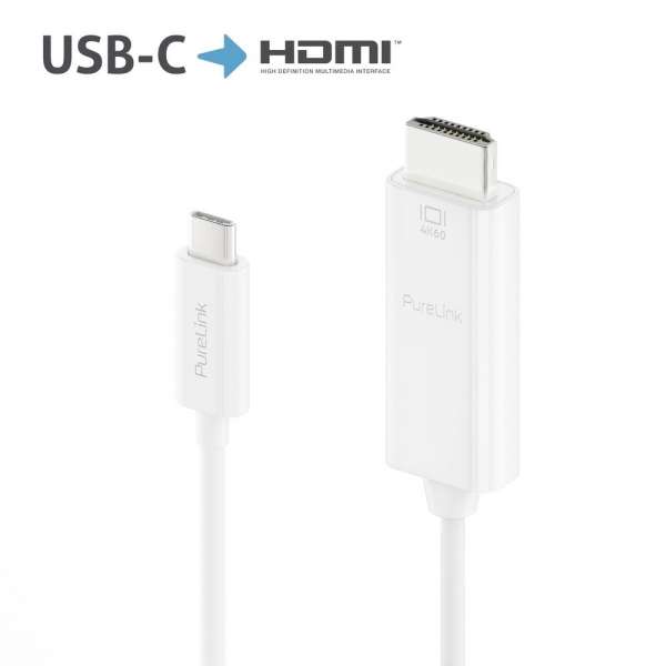 USB-C auf HDMI Kabel - 4K60 - iSerie - weiß - 3,00m