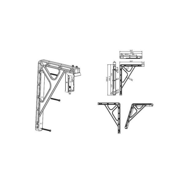 L-Form Verlängerung für Wandbefestigungen 35,5x25,4cm (14x10")