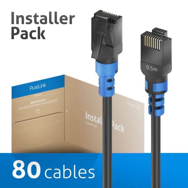 FlexInstall Patchkabel Cat.6A UTP 0.50m - Installer Pack 80 stk.
