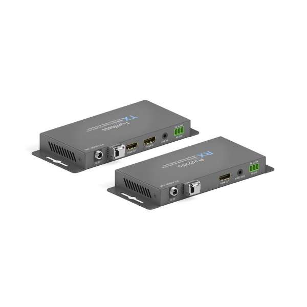 PureTools - HDMI 2.0 Fiber Extender Set - HDMI Fiber Extender 4K (60Hz 4:4:4) mit Audio Insertion und Extraktion