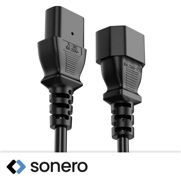 Netzkabel - IEC Verlängerung IEC (C13) auf IEC (C14) gerade - 0.50m - schwarz