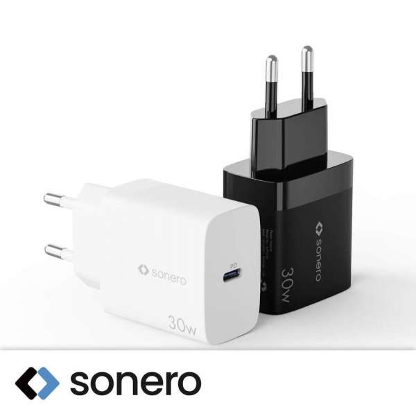 sonero USB-C GaN Ladegerät - 1 Port - 30W PD - schwarz