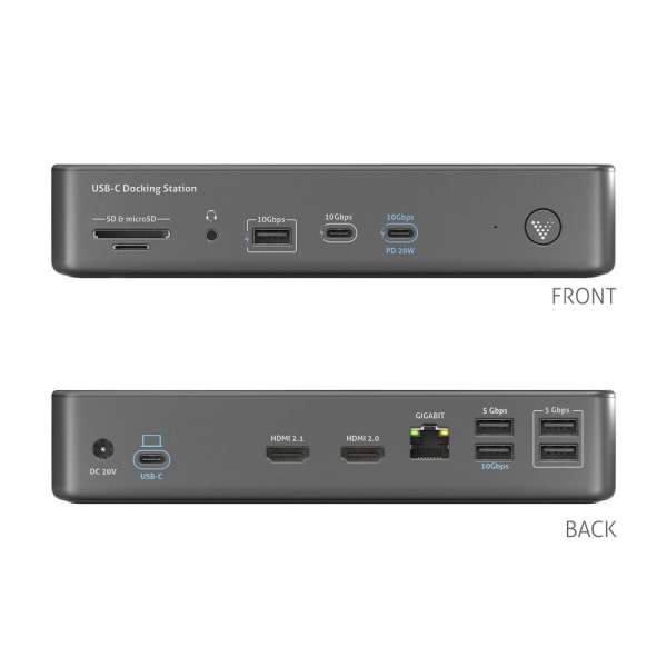 Vuelogic - USB4 Docking Station - Dual Screen USB4 Gen3 MST - 8K Unterstützung
