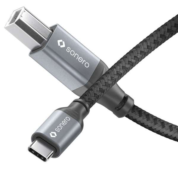 sonero USB 2.0 Kabel - C/B - Aluminium - space grey/schwarz - 2,00m
