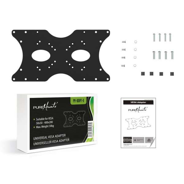 PureMounts® Universeller VESA Adapter 50x50 bis 400x200 schwarz