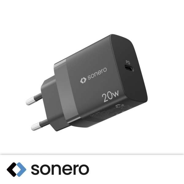 sonero USB-C Ladegerät - 1 Port - 20W PD - schwarz