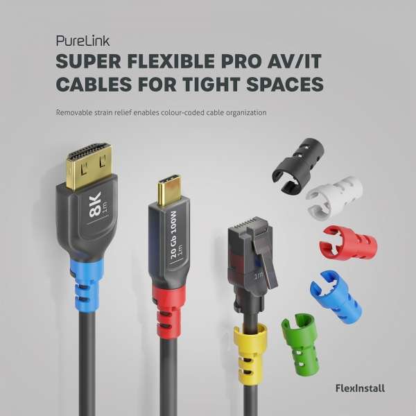 FlexInstall USB-A auf USB-B Kabel USB 3.2 Gen1x1 5Gbps 1.00m - Installer Pack 50 stk.