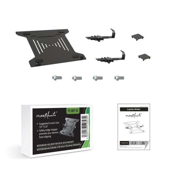 PureMounts® Notebookhalterung für VESA Tischhalterungen schwarz