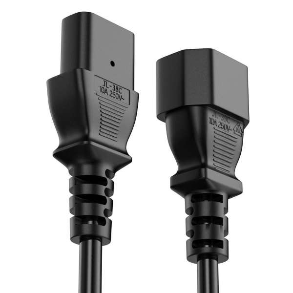 Netzkabel - IEC Verlängerung IEC (C13) auf IEC (C14) gerade - 2.00m - schwarz