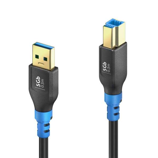 FlexInstall USB-A auf USB-B Kabel USB 3.0 5Gbps 0.30m