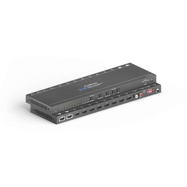 PureTools - HDMI Splitter 2x8, 4K (60Hz 4:4:4) mit Down-Scaling, Audio und EDID Management