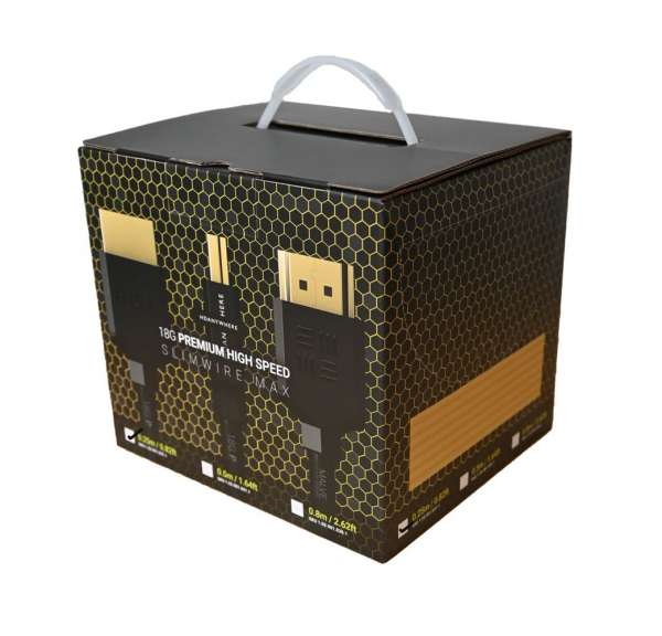 HDANYWHERE 18G 4K SlimWire MAX 0.25m Hochgeschwindigkeits Premium™ HDMI Kabel Big Box (x25 Kabel)