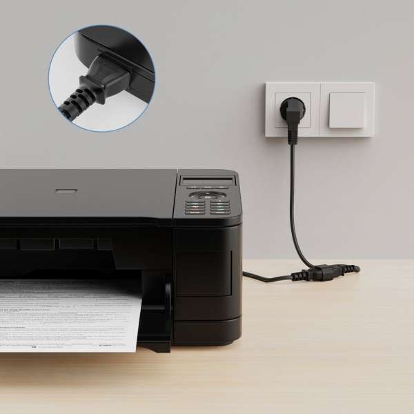 Netzkabel - IEC Verlängerung IEC (C13) auf IEC (C14) gerade - 5.00m - schwarz