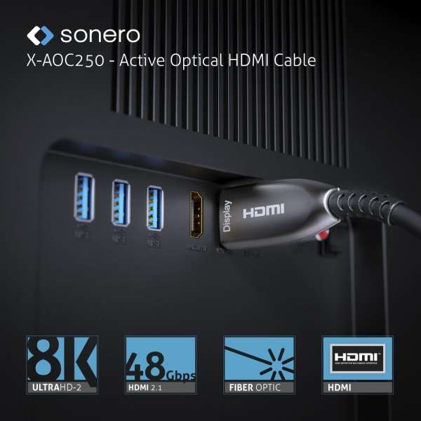 sonero Aktives HDMI 8K AOC Extender Kabel - 10m