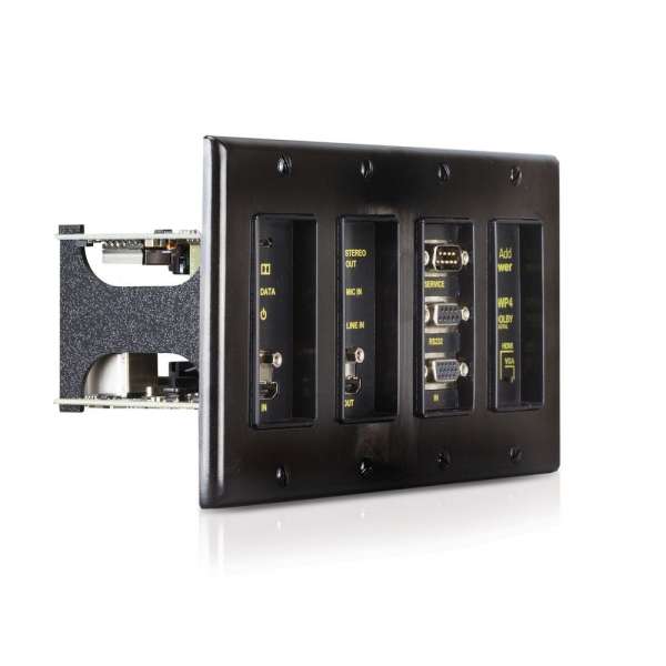 JustAddPower - Ultra Series 4-Gang 4K Wallplate Encoder ( Transmitter) mit Dolby DSP und HDMI-Ausgang - Schwarz