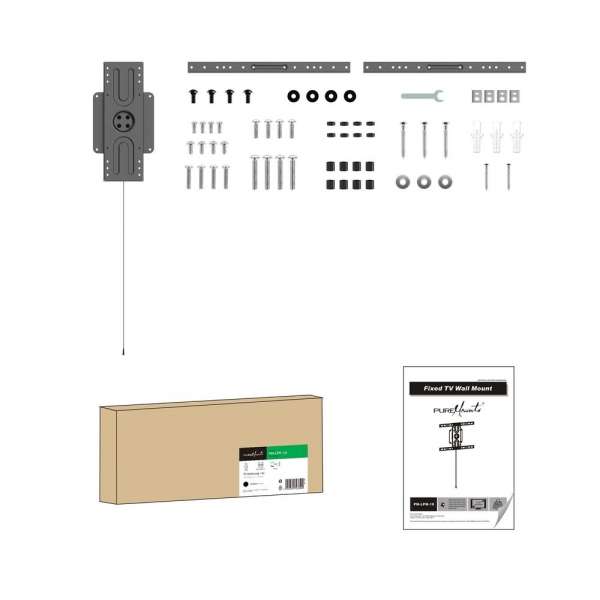 PureMounts® Querformat/Portrait-Wandhalterung für Flachbildschirme, schwarz