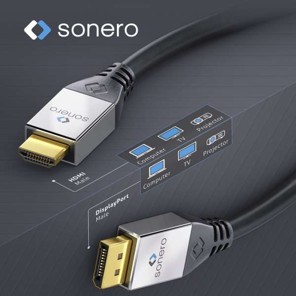 sonero DisplayPort auf HDMI Kabel 5,0m