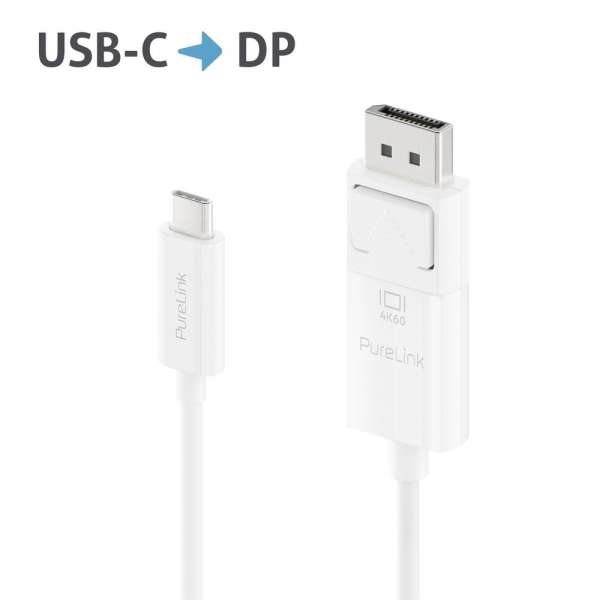 USB-C auf DisplayPort Kabel - 4K60 - iSerie - weiß - 1,50m