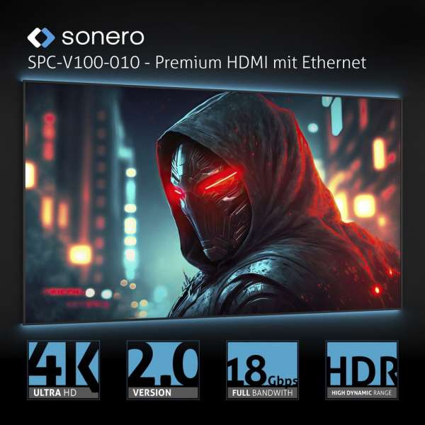 USB-C auf HDMI Adapter - 4K60, 18Gbps - grau/schwarz - 0,10m