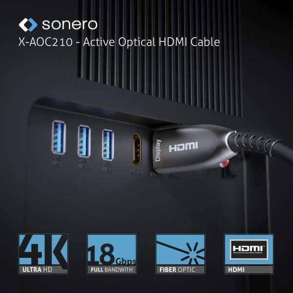 sonero Aktives HDMI 4K AOC Extender Kabel - 25m