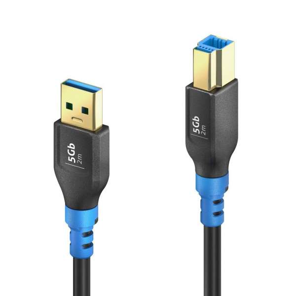 FlexInstall USB-A auf USB-B Kabel USB 3.2 Gen1x1 5Gbps 2.00m