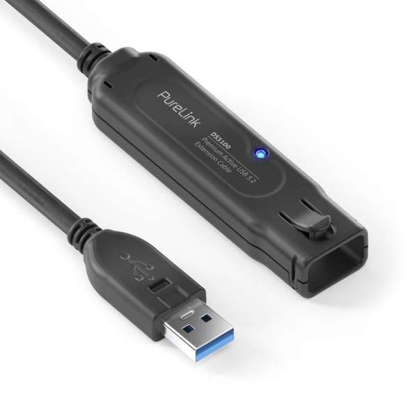 USB 3.2 Gen. 1x1 Aktiv Verlängerung - schwarz - 5,00m