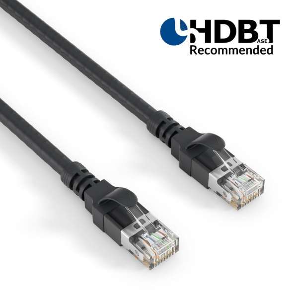 HDBaseT-zertifiziertes CAT 6A Patchkabel. S/FTP - LSOH - AWG 26 - schwarz - 40,0m