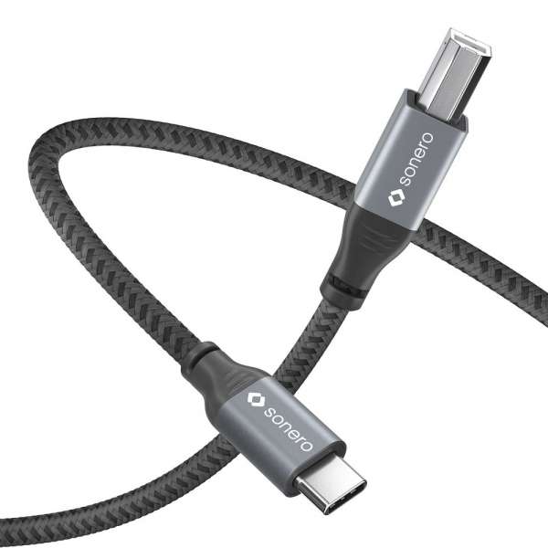 sonero USB 2.0 Kabel - C/B - Aluminium - space grey/schwarz - 3,00m