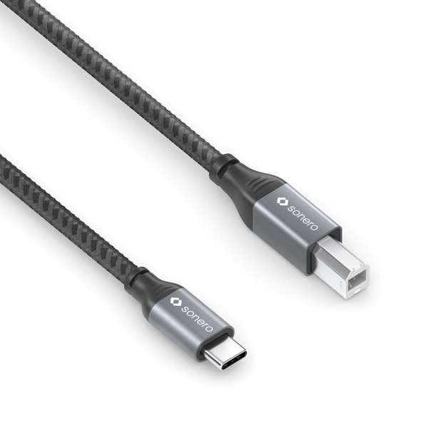 sonero USB 2.0 Kabel - C/B - Aluminium - space grey/schwarz - 1,00m