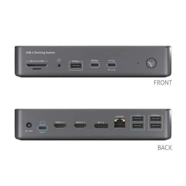 Vuelogic - USB-C Docking Station - Dreifach-Display USB 3.2 Gen2 MST - 8K-Unterstützung