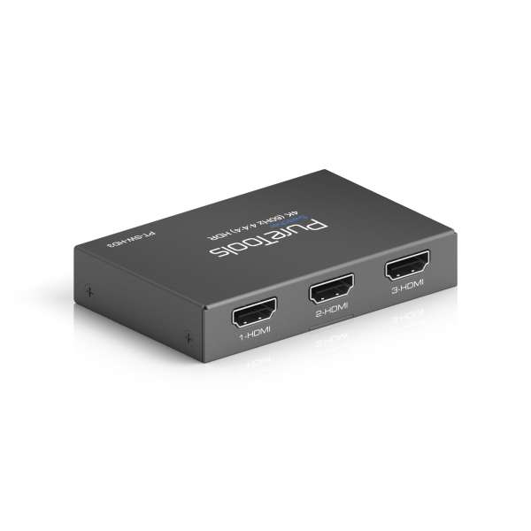 PureTools - HDMI Switcher 3x1, 4K (60Hz 4:4:4) + HDR