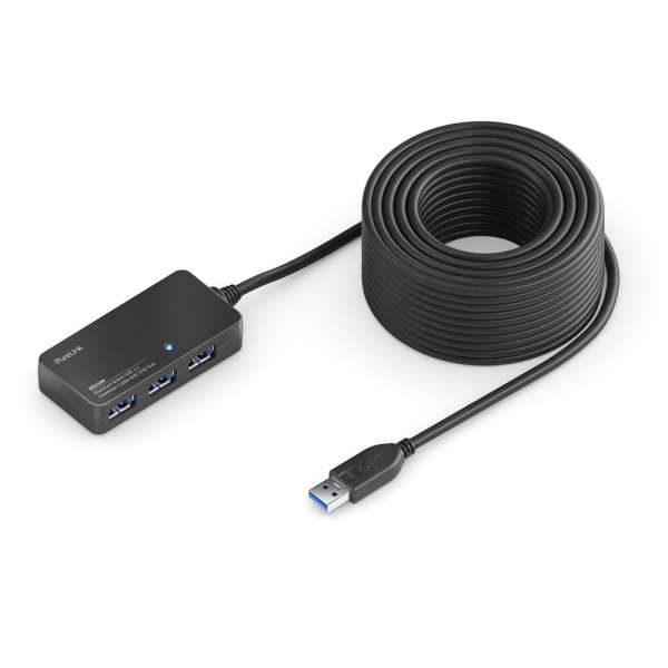 USB 3.2 Gen. 1x1 Aktiv Verlängerung mit Hub - schwarz - 10,0m