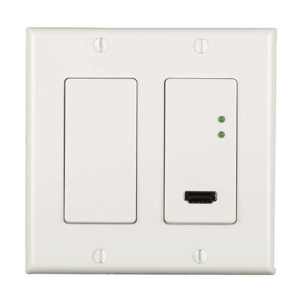 JustAddPower - Ultra Series 2-Gang Thin 4K Wallplate POE Encoder (Transmitter) - Weiß