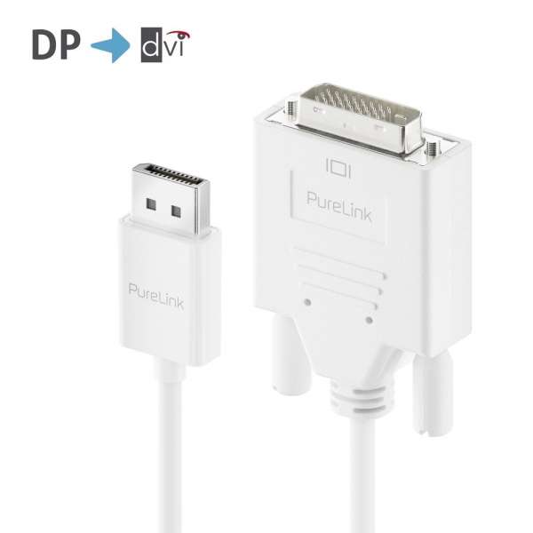 DisplayPort auf DVI Kabel - 1920x1200 - WUXGA - iSerie - weiß - 1,50m DisplayPort auf DVI Kabel - 1920x1200 - WUXGA - iSerie - weiß - 1,50m