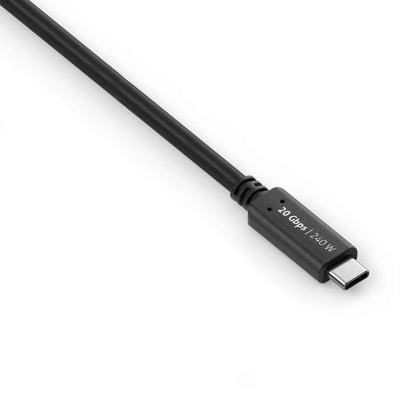 USB-C auf USB-C Kabel - USB4 Gen 2x2, 5A, EPR 240W, 20G, DP Alt Mode - iSerie - schwarz - 1,50m