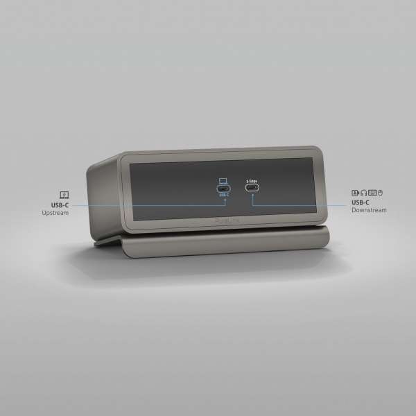 mediahub2 - 7 Steckplätze, freistehend auf Tisch - Space grey Gehäuse und matt-schwarze Module. M2 Dock. Buchse - Keine. Stecker - Keiner.