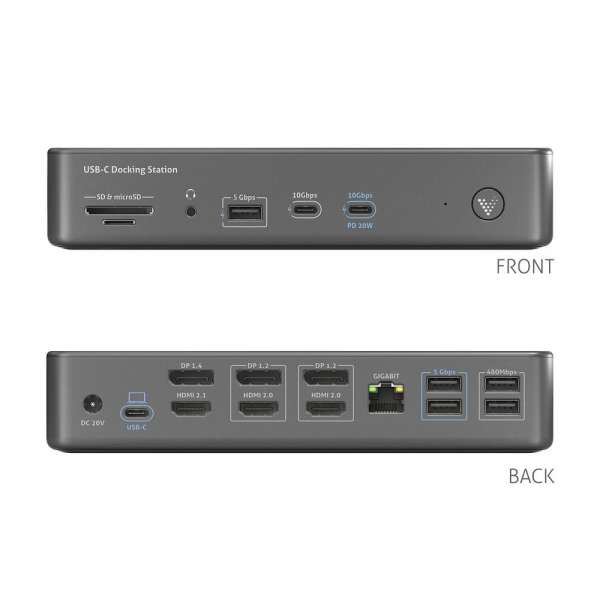 Vuelogic - USB-C Docking Station - Quad Display DisplayLink ready - 8K-Unterstützung