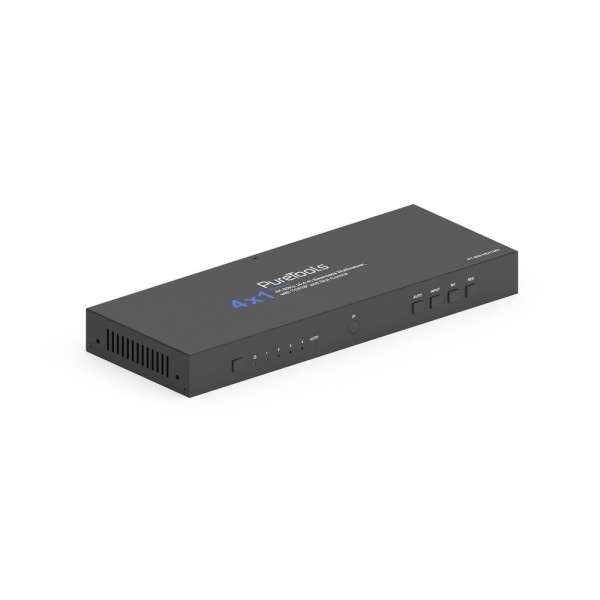 PureTools - 4x1 HDMI 2.0 Multiview Seamless Switch - 4K 60Hz (4:4:4) Seamless Multiviewer, mit TCP/IP und GUI Steuerung