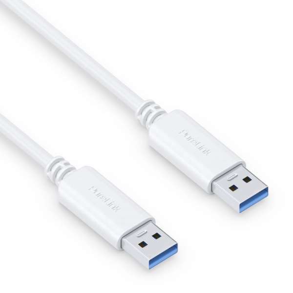 USB-A auf USB-A Kabel - 3.1 Gen 2, 3A/5V/15W, 10G - iSerie - weiß - 0,50m