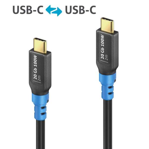 FlexInstall USB-C auf USB-C Kabel USB4 Gen2x2 20Gbps 100W 2.00m